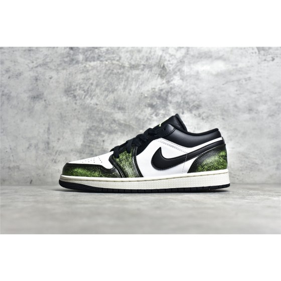 Air Jordan AJ1 Low Top White Black Green