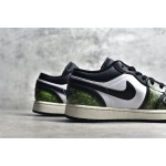 Air Jordan AJ1 Low Top White Black Green