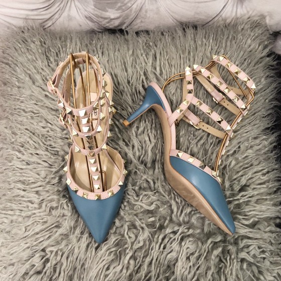 【Valentino】Valentino Valentino top version matte haze blue 3 with 6.5cm high heels
