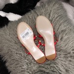 【Valentino】Valentino top version matte red 3 strap flat slippers