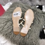 【Valentino】Valentino top version matte white 3 strap flat slippers