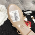 【Valentino】Valentino top version nude patent leather 3 strap flat slippers