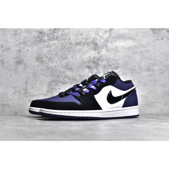Air Jordan AJ1 Low Top Black White Purple