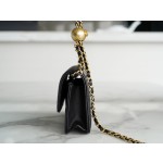 𝗖𝗛𝗔𝗡𝗘𝗟✦𝟮𝟯𝗖 Metal Ball Phone Bag Black