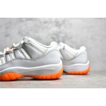 Air Jordan 11 White Orange Low Top Basketball Shoes