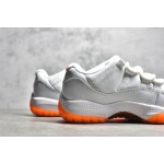 Air Jordan 11 White Orange Low Top Basketball Shoes