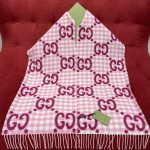 GUCCI Plaid two-color tassel scarf 95% wool ➕ 5% nylon