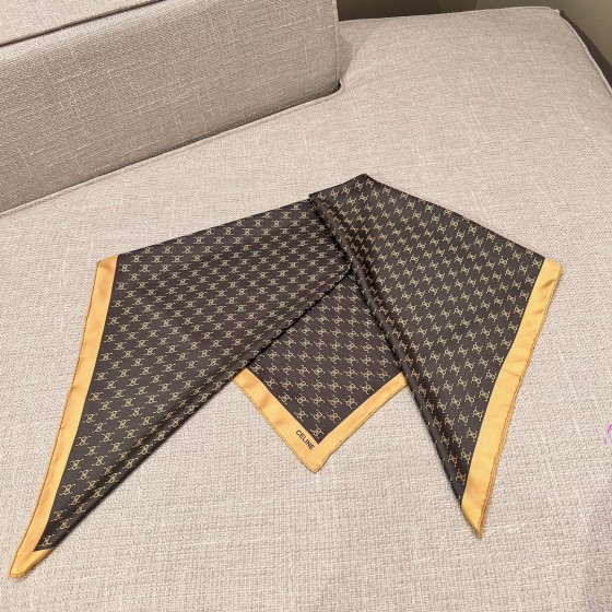 𝐂𝐞𝐥𝐢𝐧𝐞 "The Arc de Triomphe" coffee color 100% silk