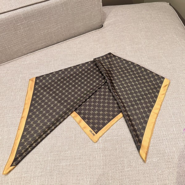 𝐂𝐞𝐥𝐢𝐧𝐞 "The Arc de Triomphe" coffee color 100% silk