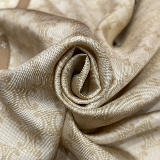 𝐂𝐞𝐥𝐢𝐧𝐞 Retro-style Arc de Triomphe element scarf 100% silk
