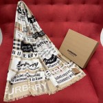 Burberry iconic badge shawl neck dual-use 70% wool ➕ 30% mulberry silk
