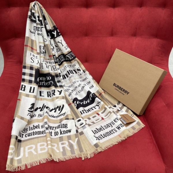 Burberry iconic badge shawl neck dual-use 70% wool ➕ 30% mulberry silk
