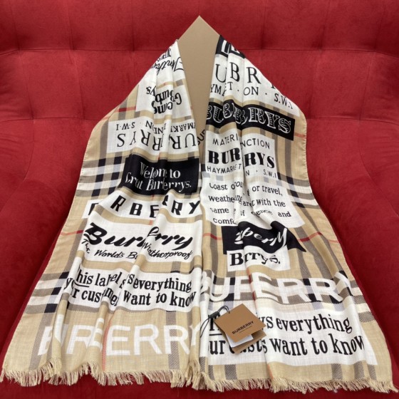 Burberry iconic badge shawl neck dual-use 70% wool ➕ 30% mulberry silk