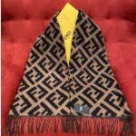𝐅𝐞𝐧𝐝𝐢 Double-sided Cashmere Scarf with Big Tassel and Big Logo 100% Cashmere
