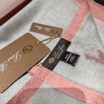 𝐋𝐨𝐫𝐨 𝐩𝐢𝐚𝐧𝐚 Ring Fleece Scarf "Forest" Linen Blue 100% Cashmere