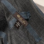 𝐋𝐨𝐫𝐨 𝐩𝐢𝐚𝐧𝐚 Ring Fleece Scarf "Forest" Charcoal Gray Blue 100% Cashmere