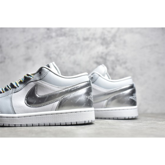 Air Jordan 1 White Silver Low Top