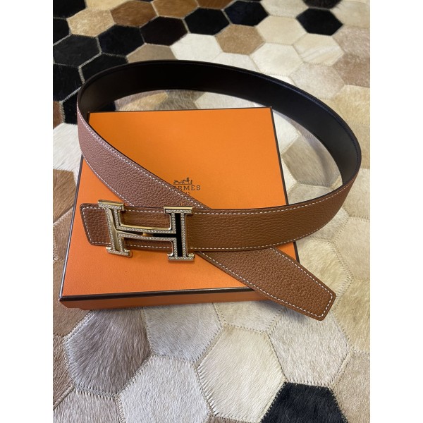 Hermes stainless steel double row diamond hanging buckle