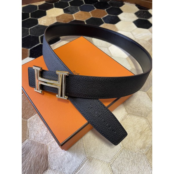 Hermes stainless steel double row diamond hanging buckle