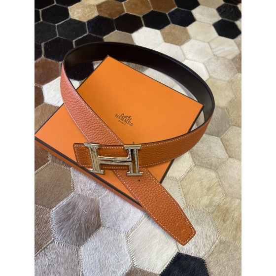 Hermes stainless steel double row diamond hanging buckle