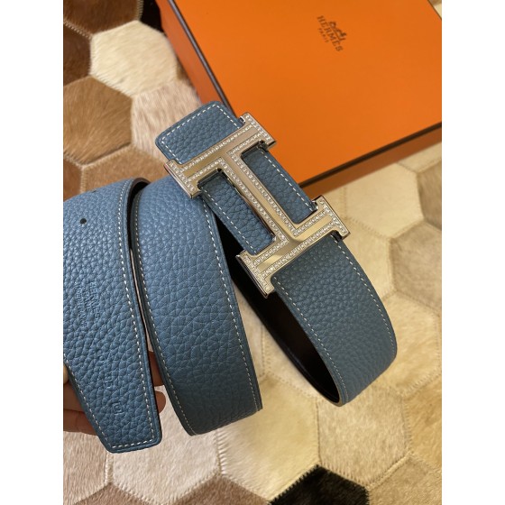 Hermes stainless steel double row diamond hanging buckle