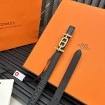 Reversible belt in Hermes Swift and perforated Epsom calfskin