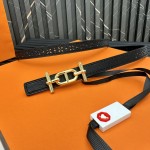 Reversible belt in Hermes Swift and perforated Epsom calfskin