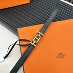 Reversible belt in Hermes Swift and perforated Epsom calfskin