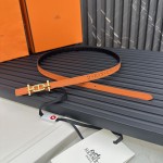 Reversible belt in Hermes Swift and perforated Epsom calfskin