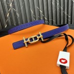 Reversible belt in Hermes Swift and perforated Epsom calfskin