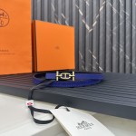 Reversible belt in Hermes Swift and perforated Epsom calfskin