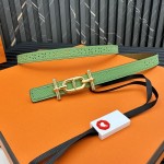 Reversible belt in Hermes Swift and perforated Epsom calfskin