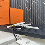 Reversible belt in Hermes Swift and perforated Epsom calfskin