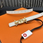 Reversible belt in Hermes Swift and perforated Epsom calfskin