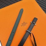 Reversible belt in Hermes Swift and perforated Epsom calfskin