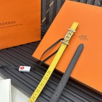 Reversible belt in Hermes Swift and perforated Epsom calfskin