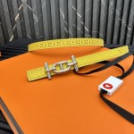 Reversible belt in Hermes Swift and perforated Epsom calfskin