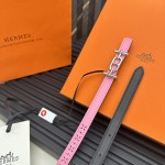 Reversible belt in Hermes Swift and perforated Epsom calfskin