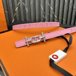 Reversible belt in Hermes Swift and perforated Epsom calfskin