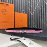 Reversible belt in Hermes Swift and perforated Epsom calfskin