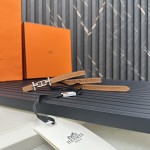 Reversible belt in Hermes Swift and perforated Epsom calfskin