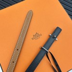 Reversible belt in Hermes Swift and perforated Epsom calfskin