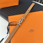 Reversible belt in Hermes Swift and perforated Epsom calfskin