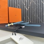 Reversible belt in Hermes Swift and perforated Epsom calfskin