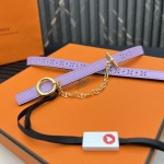 Reversible belt in Hermes Swift and perforated Epsom calfskin