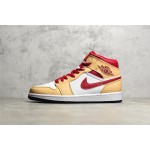 Air Jordan AJ1 MID mid-top yellow and red