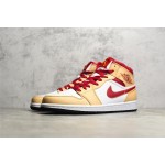 Air Jordan AJ1 MID mid-top yellow and red