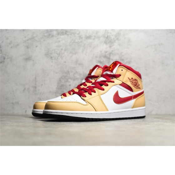 Air Jordan AJ1 MID mid-top yellow and red