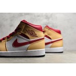 Air Jordan AJ1 MID mid-top yellow and red