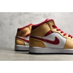 Air Jordan AJ1 MID mid-top yellow and red